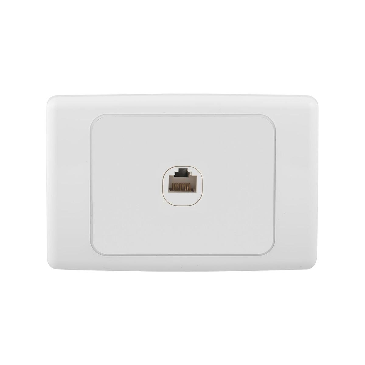 Deta Cat 6 RJ45 Outlet - 118mm x 76mm - Polycarbonate - Wall Mount - SuperSaverAU - view 1
