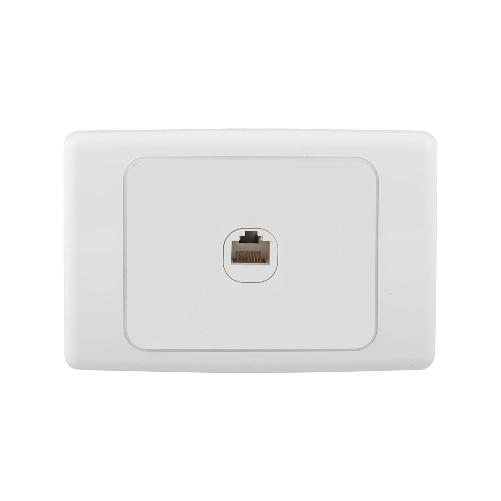 DETA Cat 6 Single Ethernet RJ45 Outlet - White Polycarbonate Wall Plate