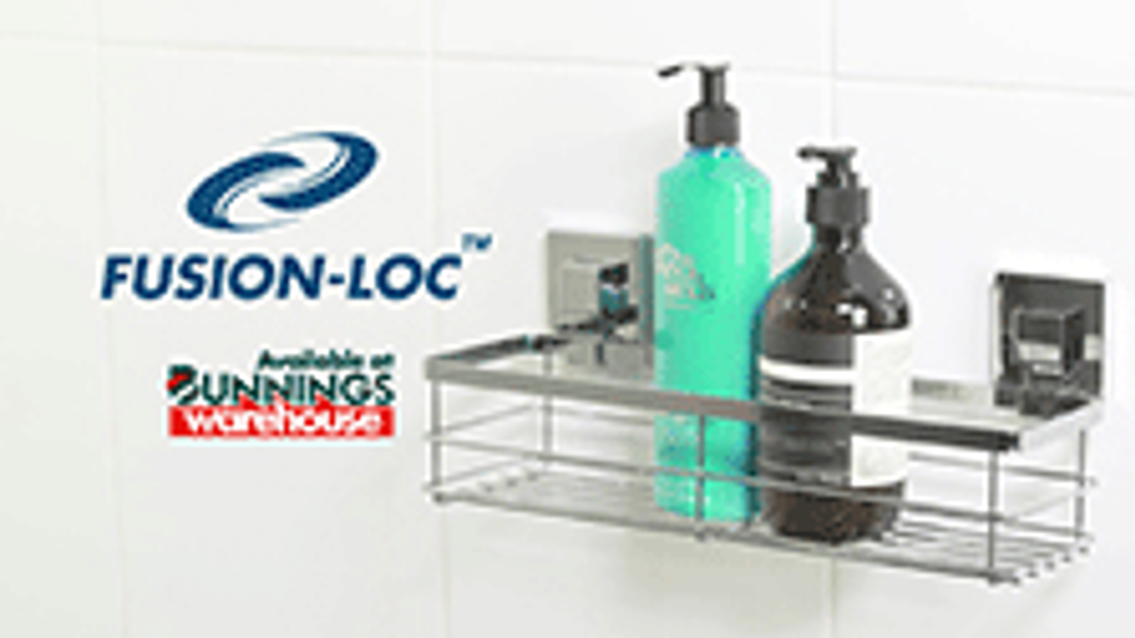 Fusion-Loc 26kg Large Suction Shower Caddy - Matte Black Powder Coated Steel