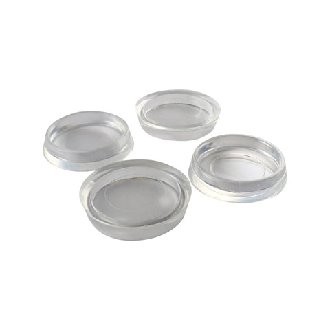 Surface Gard 37mm Clear Round Plastic Castor Cups - 4 Pack Floor Protectors