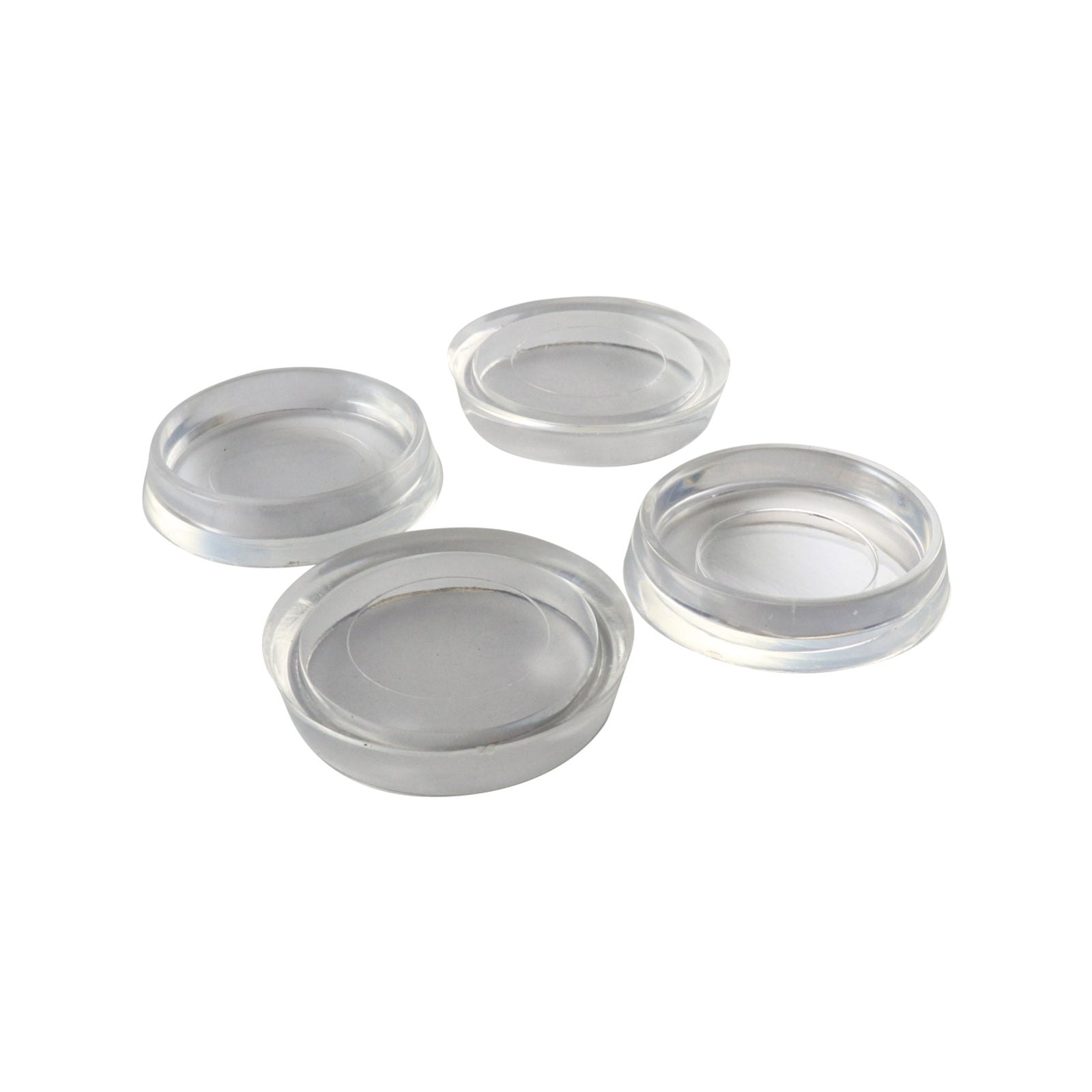 Surface Gard 37mm Clear Round Plastic Castor Cups - 4 Pack Floor Protectors
