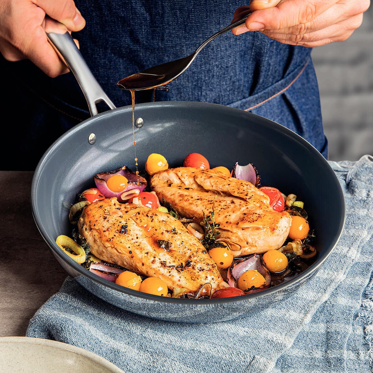Tramontina Grano 26cm Tri-Ply Clad Ceramic Frying Pan - Stainless Steel - Induction - 62155266