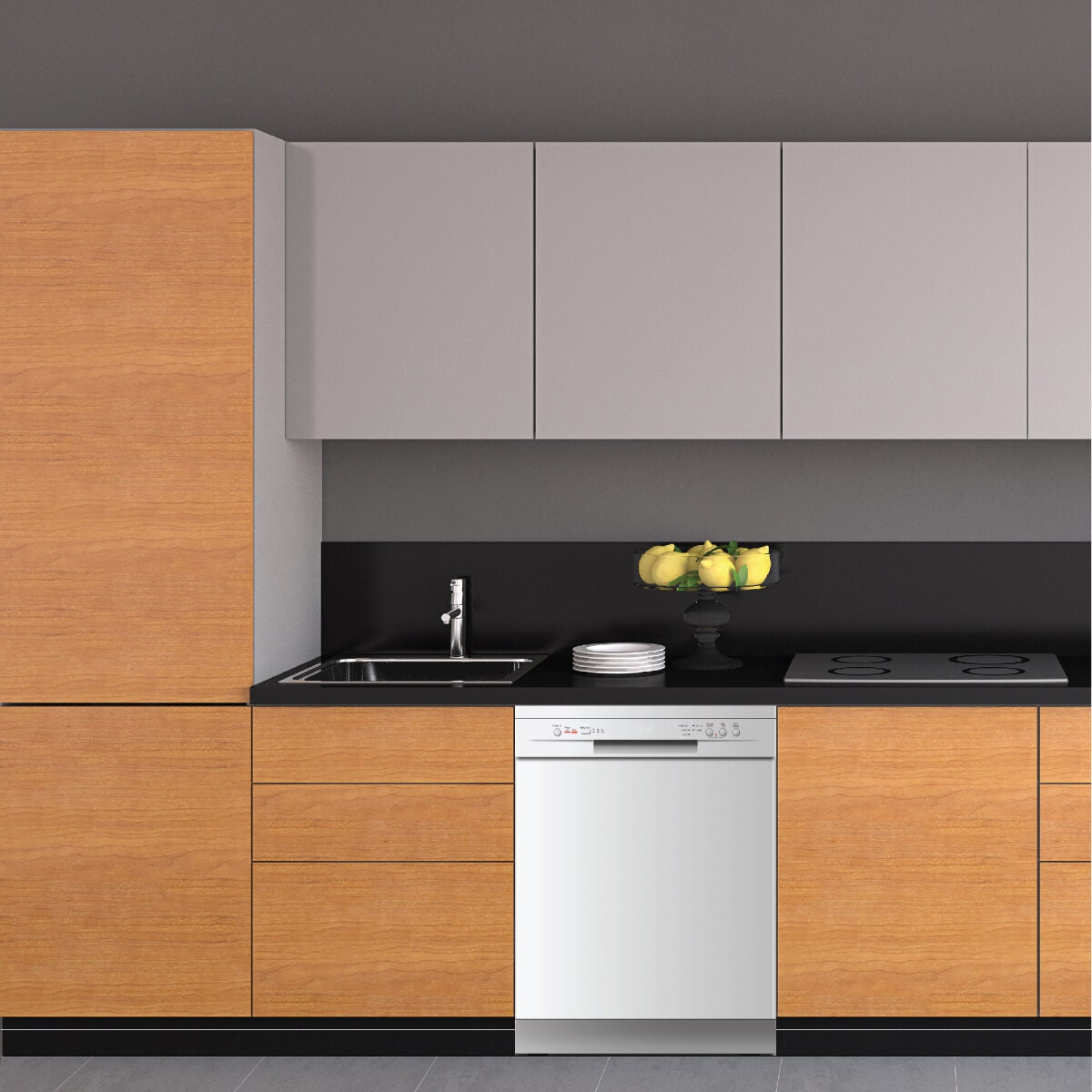 Emilia 60cm Freestanding Dishwasher - 12 Place Settings, Stainless Steel, Half Load, Delay Start - EDW65SS