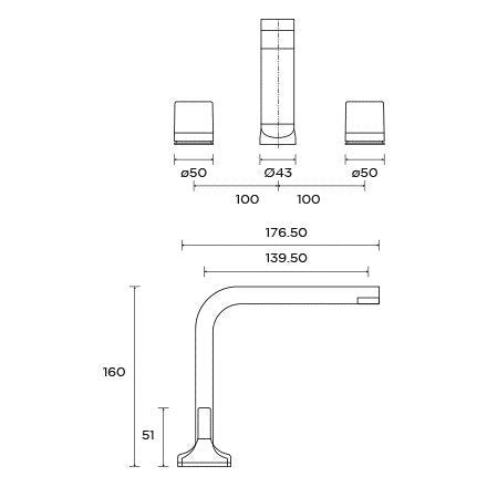 Rogerseller Pinch Basin Tap Set - Matte Black, 5 Star WELS, 6L/min Flow Rate - 3606002611