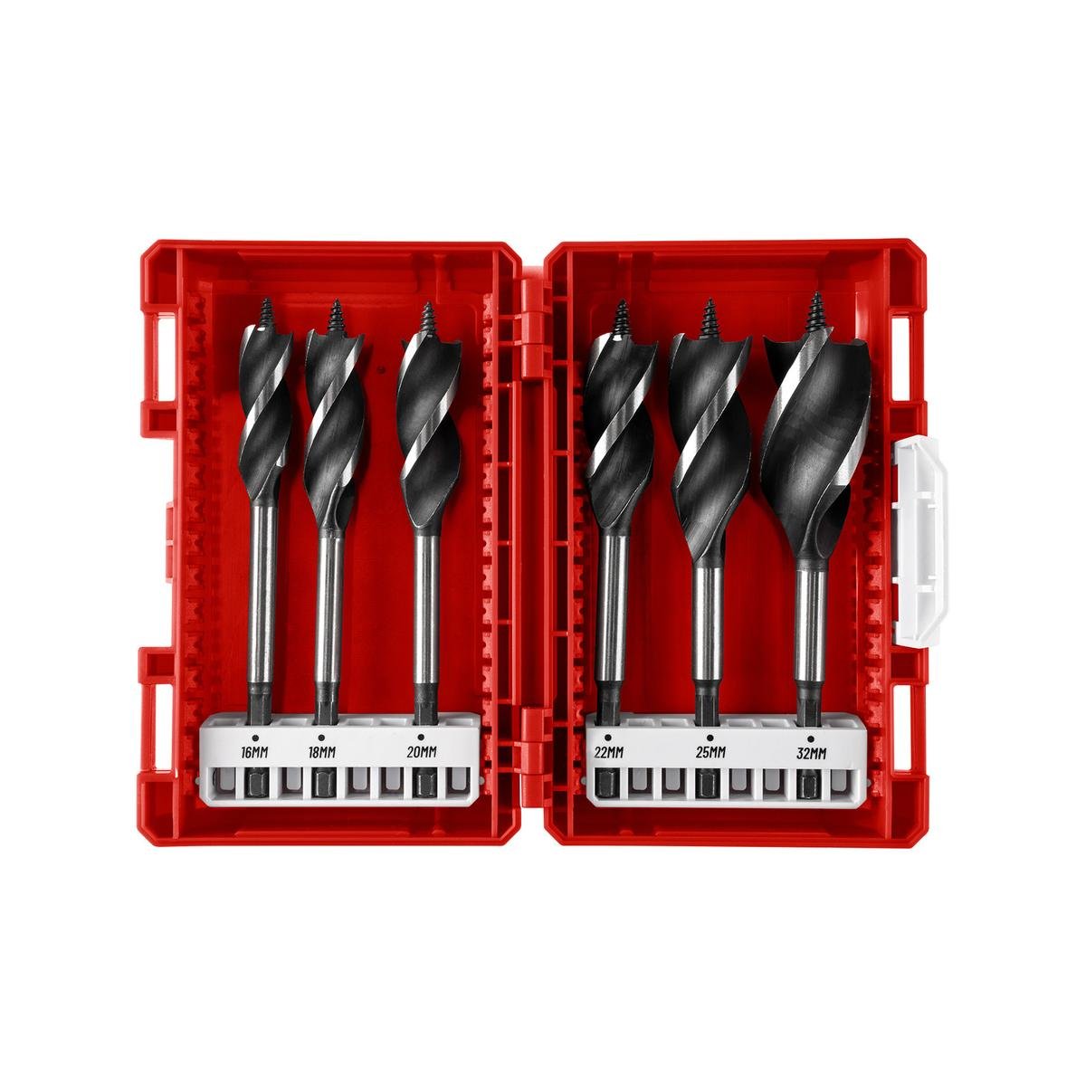 Full Boar 6 Piece Power Auger Drill Bit Set - Metric Sizes 16mm to 32mm - Self-Drilling Tip - SuperSaverAU - view 1