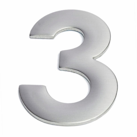 Sandleford Stainless Steel Self Adhesive House Number 3 - 75mm - Brushed - SuperSaverAU - view 1