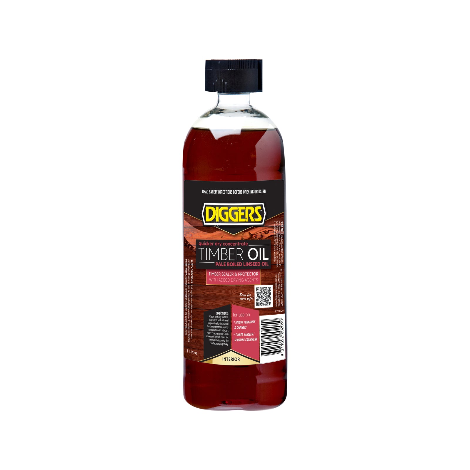 Diggers 1L Timber Oil Quicker Dry Concentrate - Brown Linseed Oil