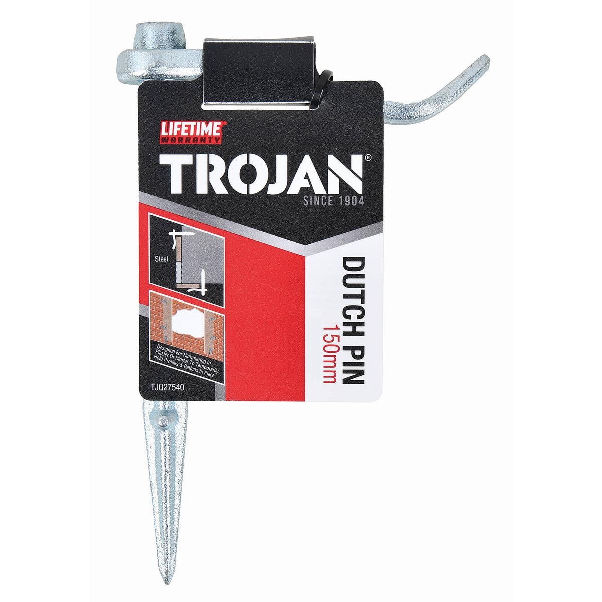 Trojan 12.3 x 150mm Round Dutch Pin for Plaster and Mortar