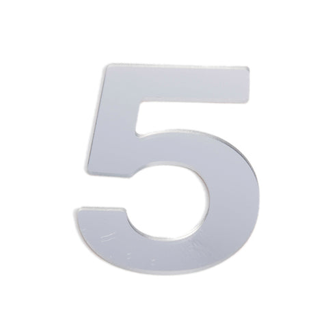 Sandleford 25mm Silver Self Adhesive House Number 5 Weather Resistant