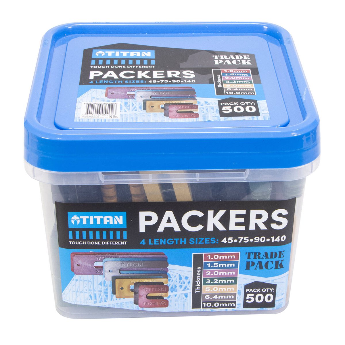 Titan Window Packers 4 Mixed Sizes, UV Stable Plastic, 500 Piece