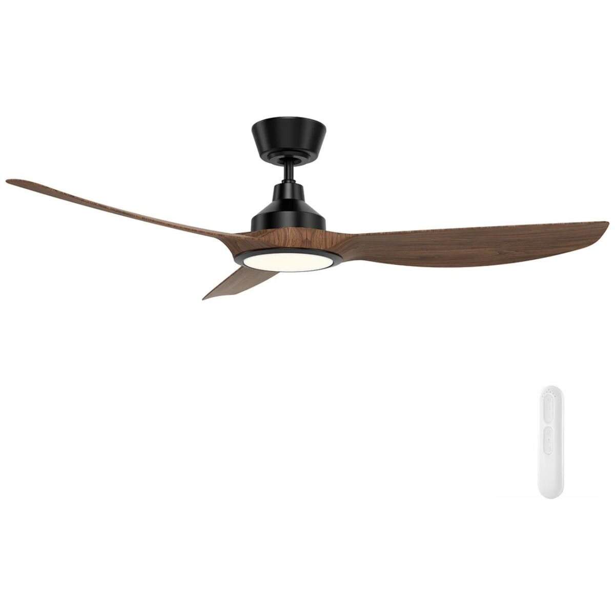 Mercator Jota 132cm DC Ceiling Fan with LED Light - Dark Timber, 6 Speeds, Remote - FC2110133DT