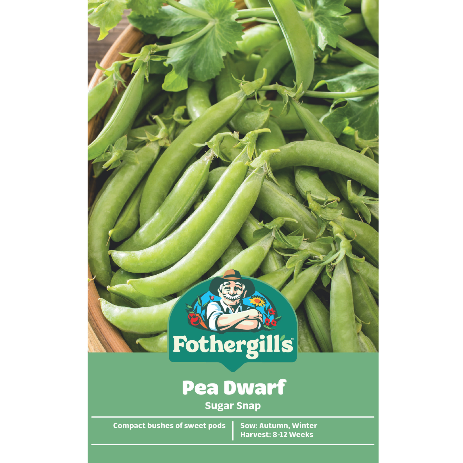 Mr Fothergill's Dwarf Sugar Snap Pea Vegetable Seeds, Sweet Edible Pods