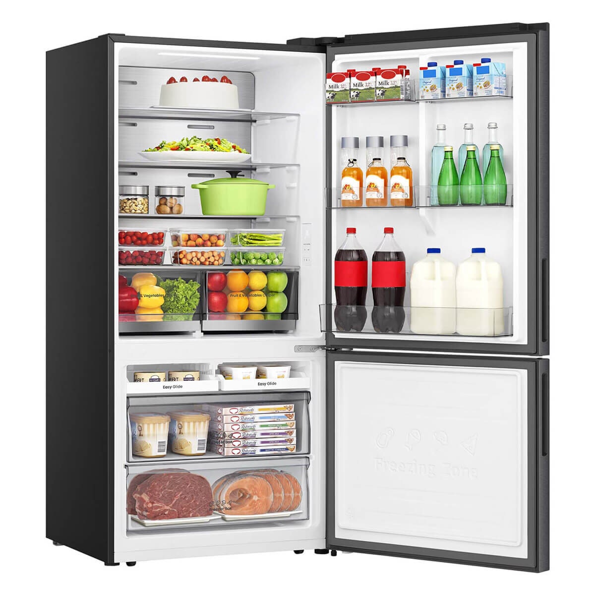 Hisense 503L EcoVision Bottom Mount Fridge - Dark Stainless Steel, 8 Star Energy, Counter Depth - HRBM503E