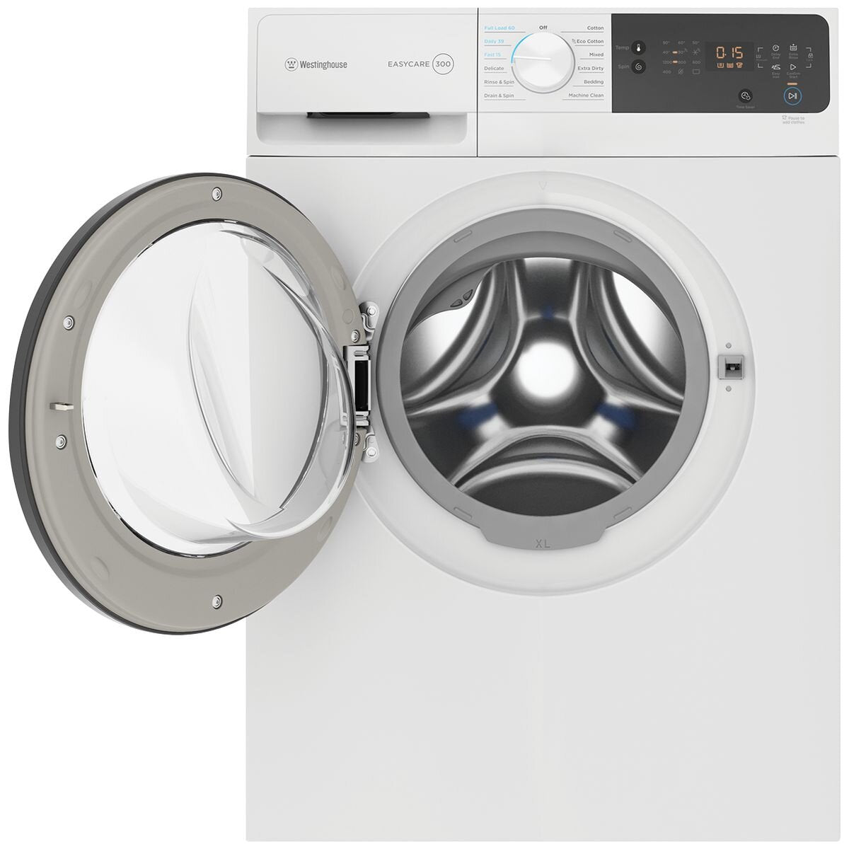 Westinghouse EasyCare 300 7.5kg Front Load Washing Machine - White, 1200rpm Spin - WWF7524N3WAS