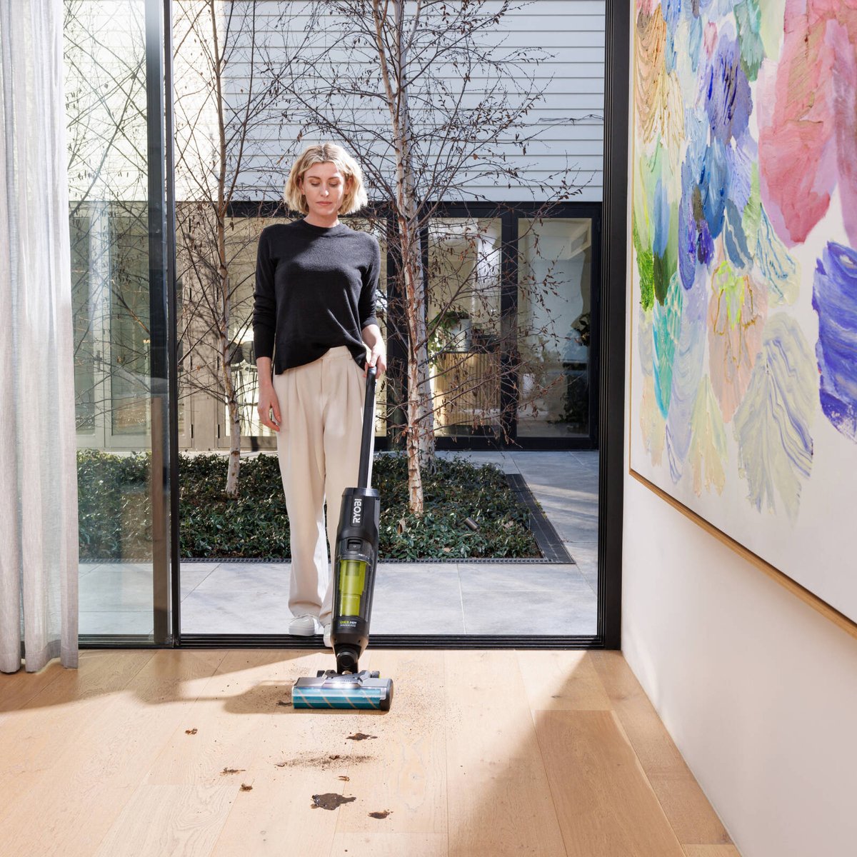 Ryobi 18V ONE+ HP Brushless Wet & Dry Hard Floor Cleaner Kit, Cordless, 4.0Ah, RHFC18X14