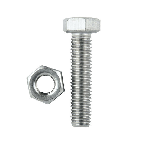 Pinnacle M10 x 40mm Stainless Steel Hex Bolt and Nut - 2 Pack