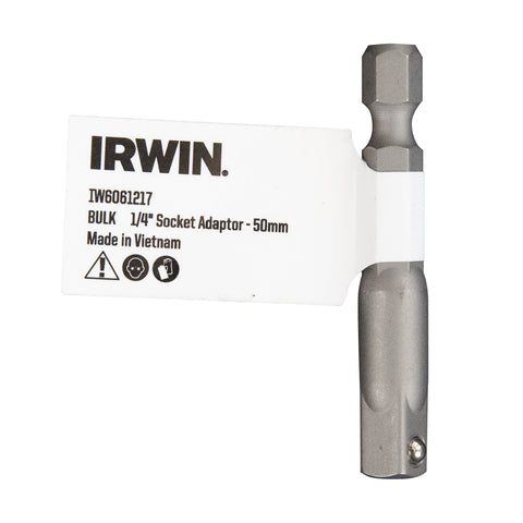 Irwin 50mm 1/4" Socket Adaptor