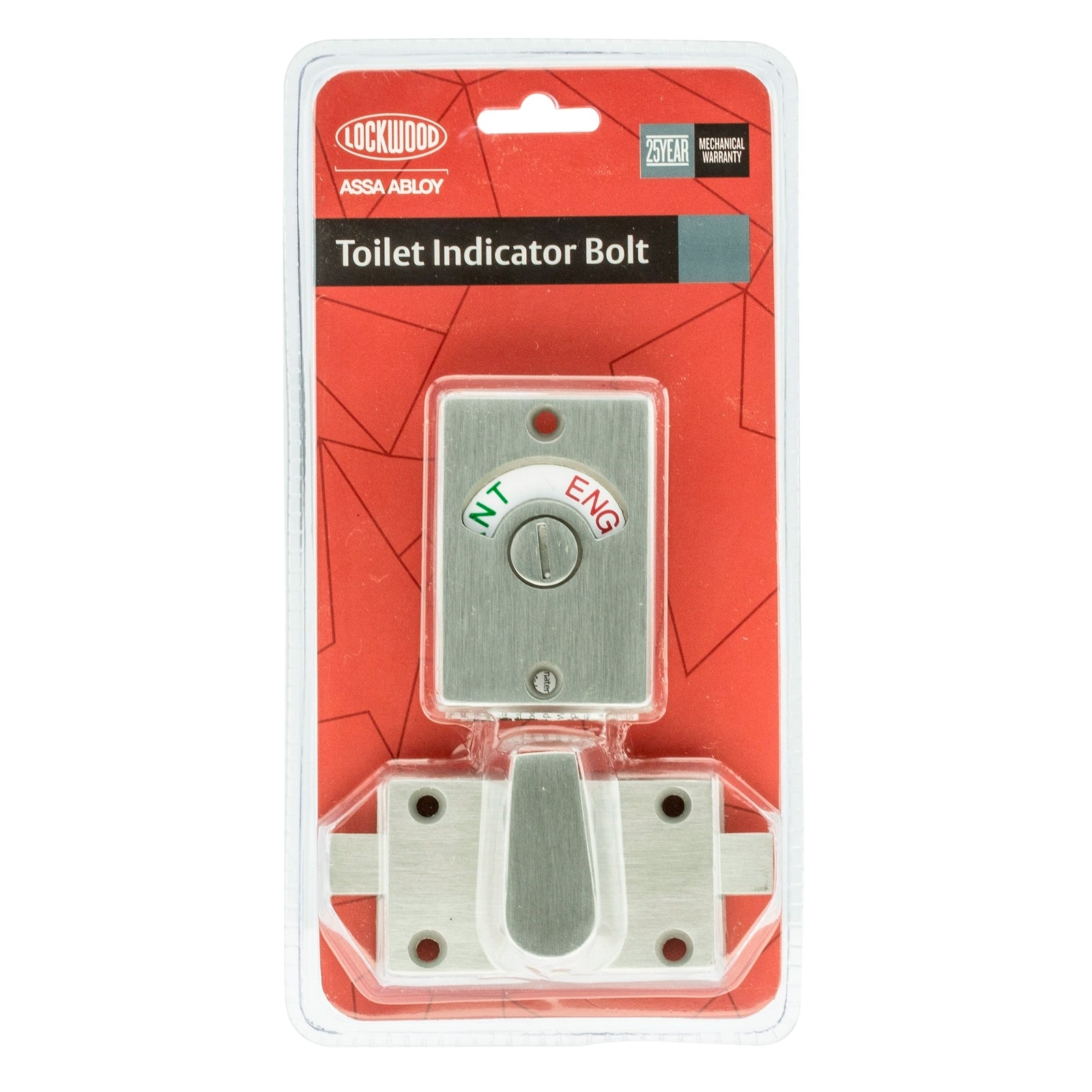 Lockwood Toilet Indicator Bolt Lock - Satin Stainless Steel, Surface Mounted