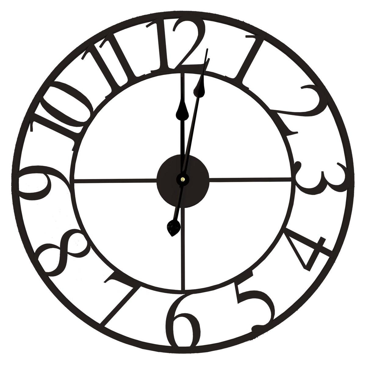 Tempus Metal Wall Clock - Classic Black - 60cm - Indoor/Outdoor Use - SuperSaverAU - view 1