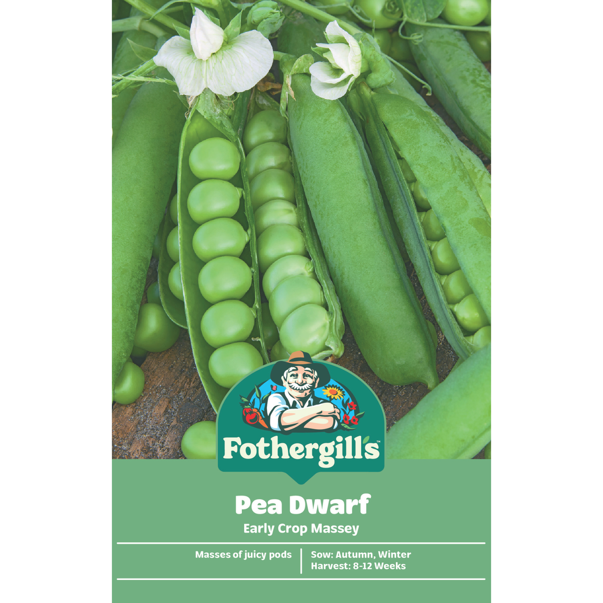 Mr Fothergill's Early Crop Massey Pea Seeds - Sweet Well-Filled Pods