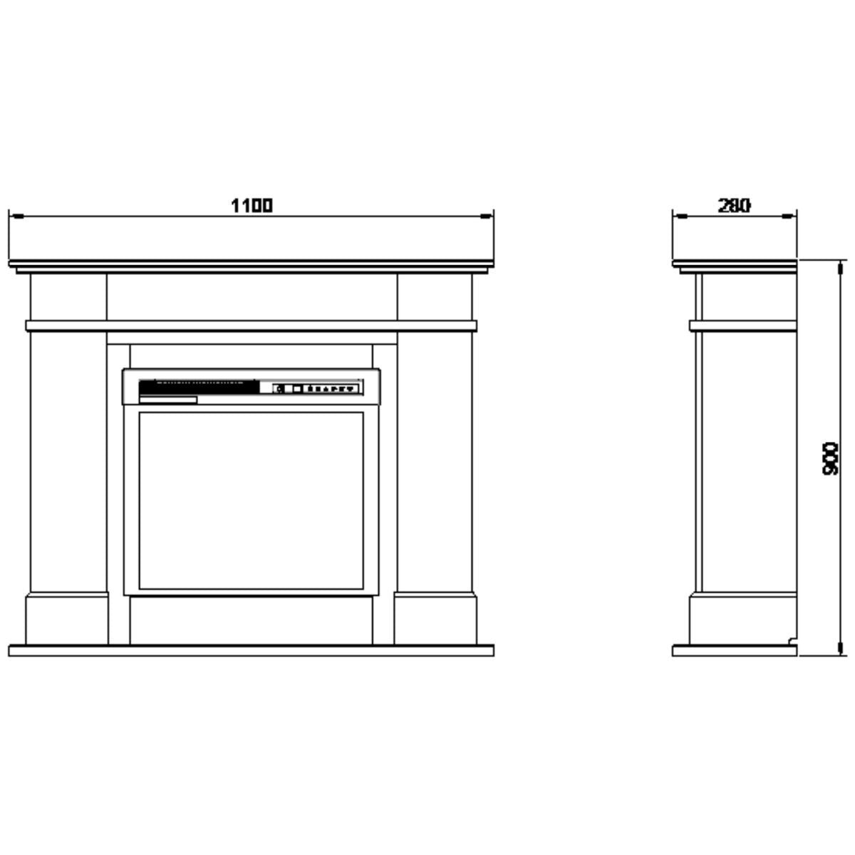 Dimplex 1.5kW Rail Mantle Electric Fire - Matte White - Optiflame LED Flame Effect - RAL15-AU