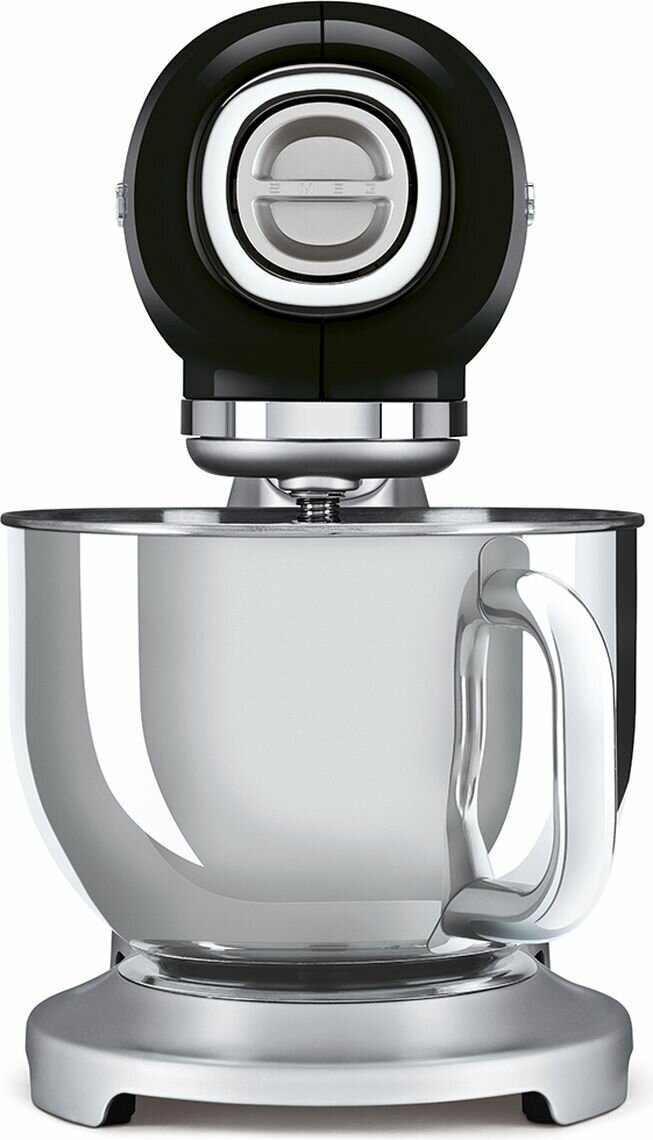 Smeg 50s Retro Style Stand Mixer 4.8L - Black, Die-Cast Aluminium Body, 10 Speeds - SMF02BLAU
