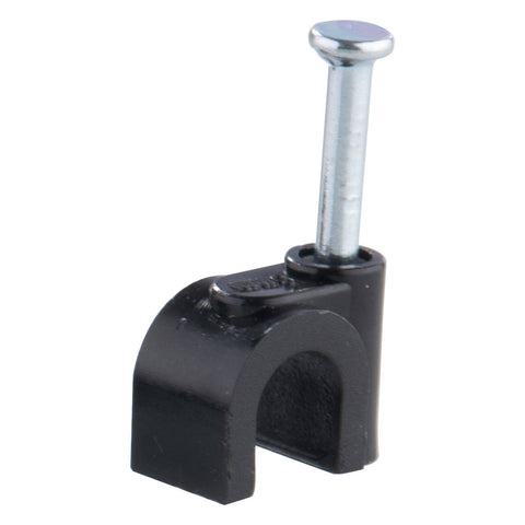 DETA 6mm Black Round Cable Clips - 20 Pack