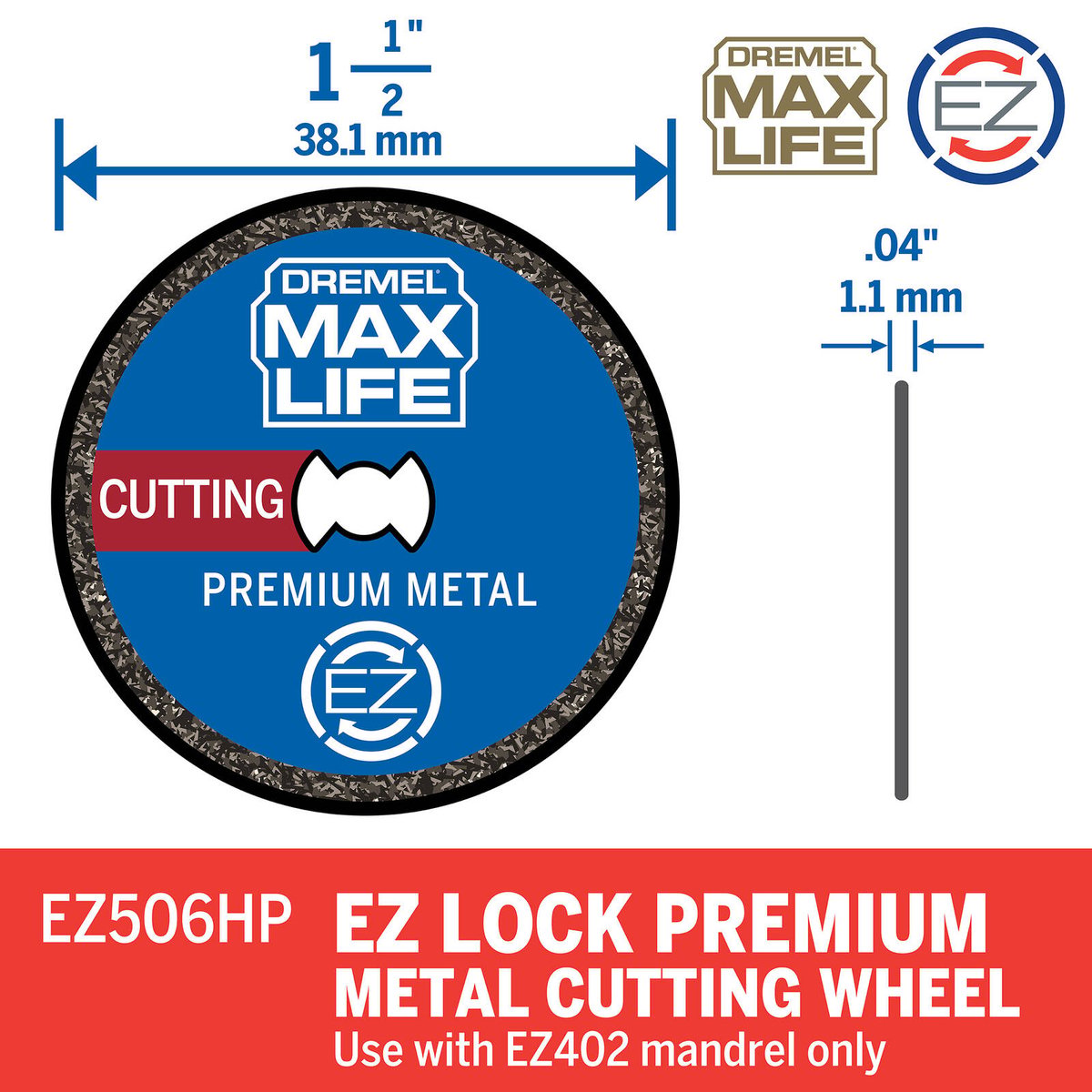 Dremel Max Life 38.1mm Metal Cutting Wheel (EZ506HP)
