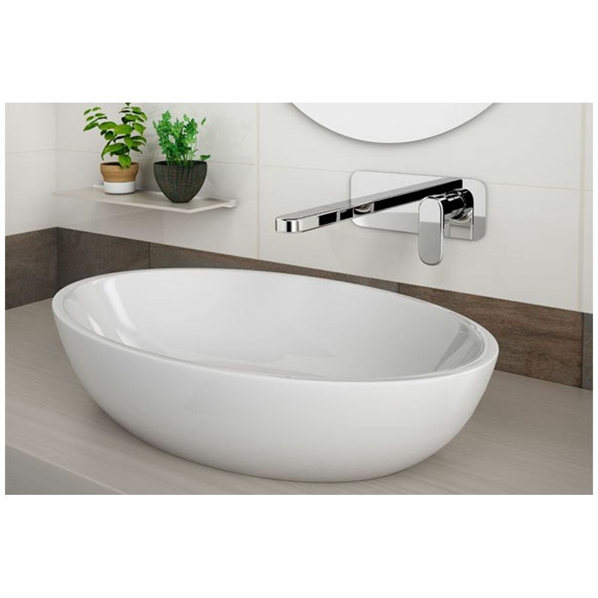 Linsol Wall Basin Mixer Tap - Chrome Finish, 6 Star WELS, 4.5L/min Flow - VAL-09