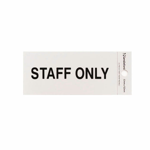 Sandleford Staff Only Sign - 100 x 50mm - Silver - Self Adhesive - SuperSaverAU - view 1