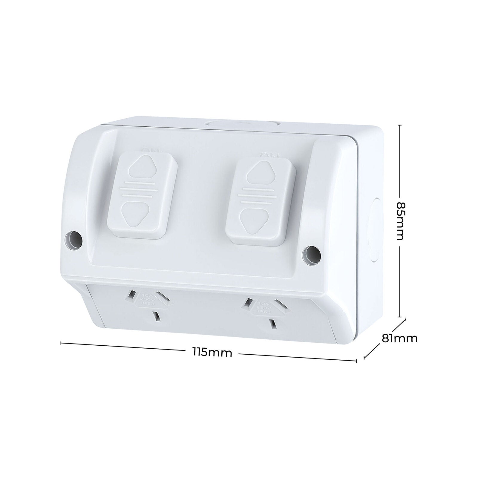 DETA Double Weatherproof Power Point 10A 240V Polycarbonate - 4 Pack 6294BT