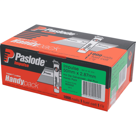 Paslode Impulse 50 x 2.87mm Hot Dipped Galvanised D-Head Nails - 1000 Pack