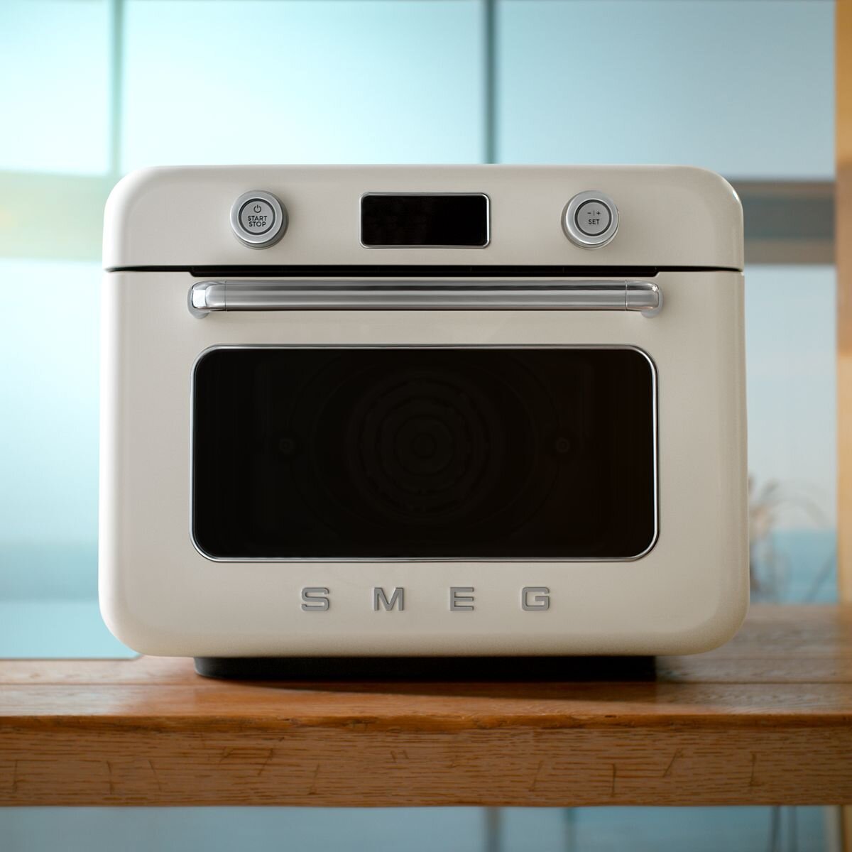 Smeg Retro Style Benchtop Combi-Steam Oven 30L - Adjustable Humidity, Cream Finish - COF01CRAU