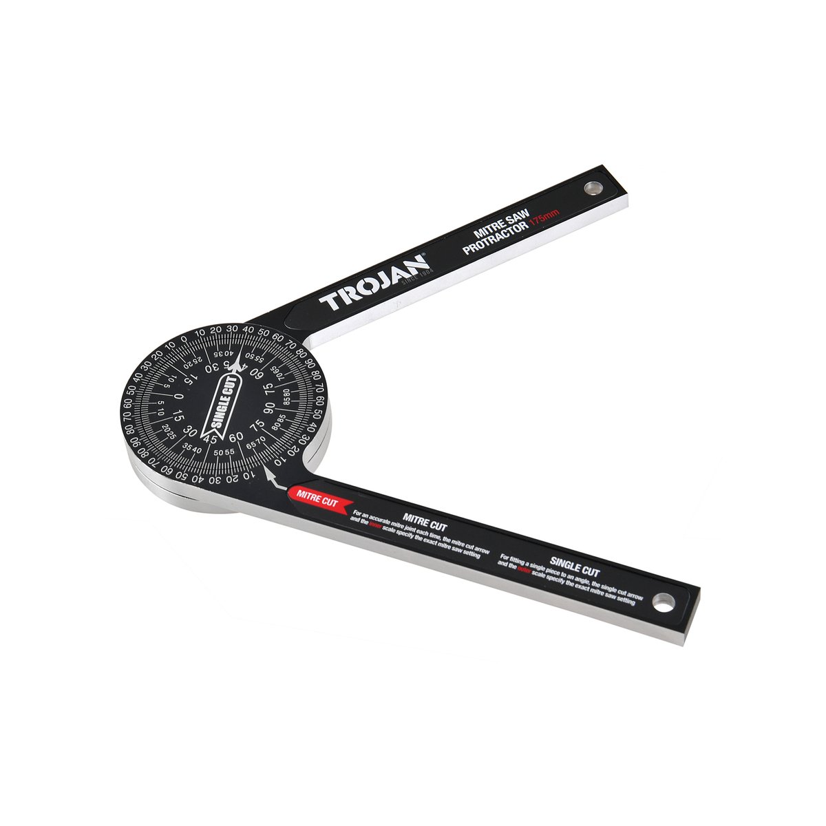 Trojan 175mm Mitre Saw Protractor - Accurate Cuts - Anodised Aluminium - SuperSaverAU - view 3