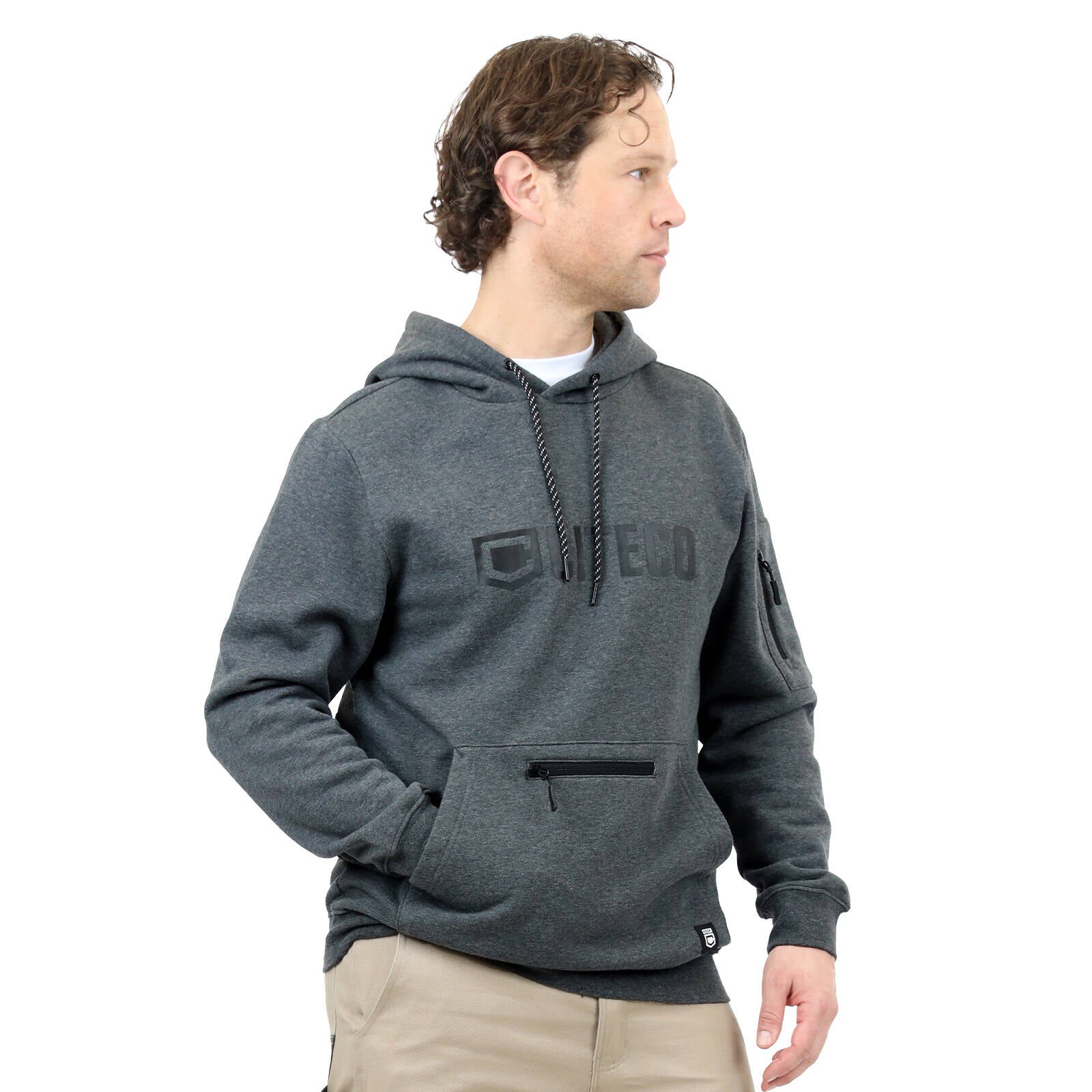 Citeco Charcoal Marle Hoodie - Men's Cotton/Polyester Work Hoodie, Small