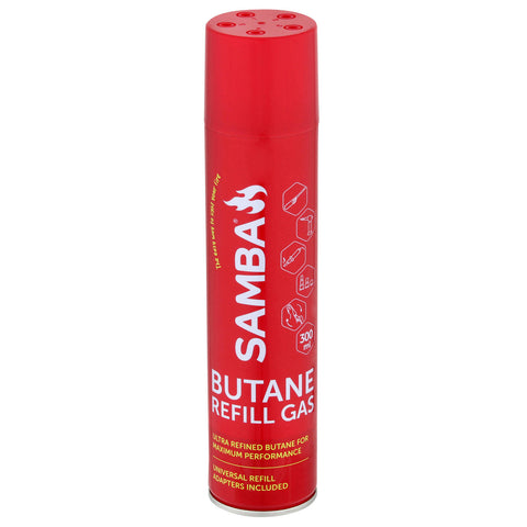 Samba 300ml Butane Lighter Gas Refill Five Times Refined with Adaptors