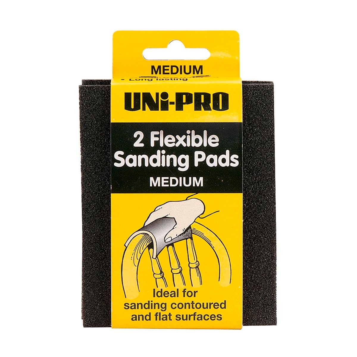 Uni-Pro Flexible Sanding Pad Medium Green Foam - 2 Pack