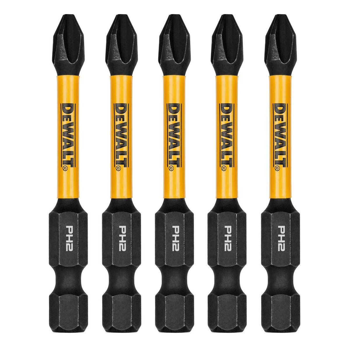 DeWALT FLEXTORQ 57mm PH2 Impact Driver Bit 5 Pack DWAF2PH2IR5