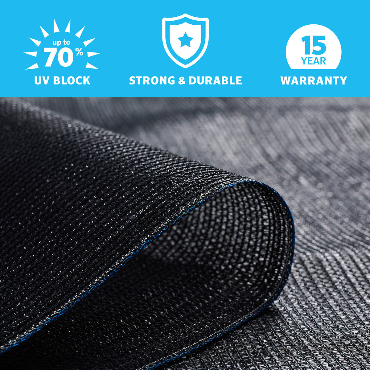Coolaroo 1.83 x 6m Graphite Heavy Duty Screening Shade Cloth 70% UV Block