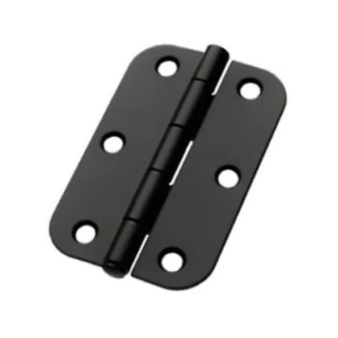 Lane 90 x 60 x 1.6mm Black Matte Loose Pin Radius Butt Hinge 2 Pack