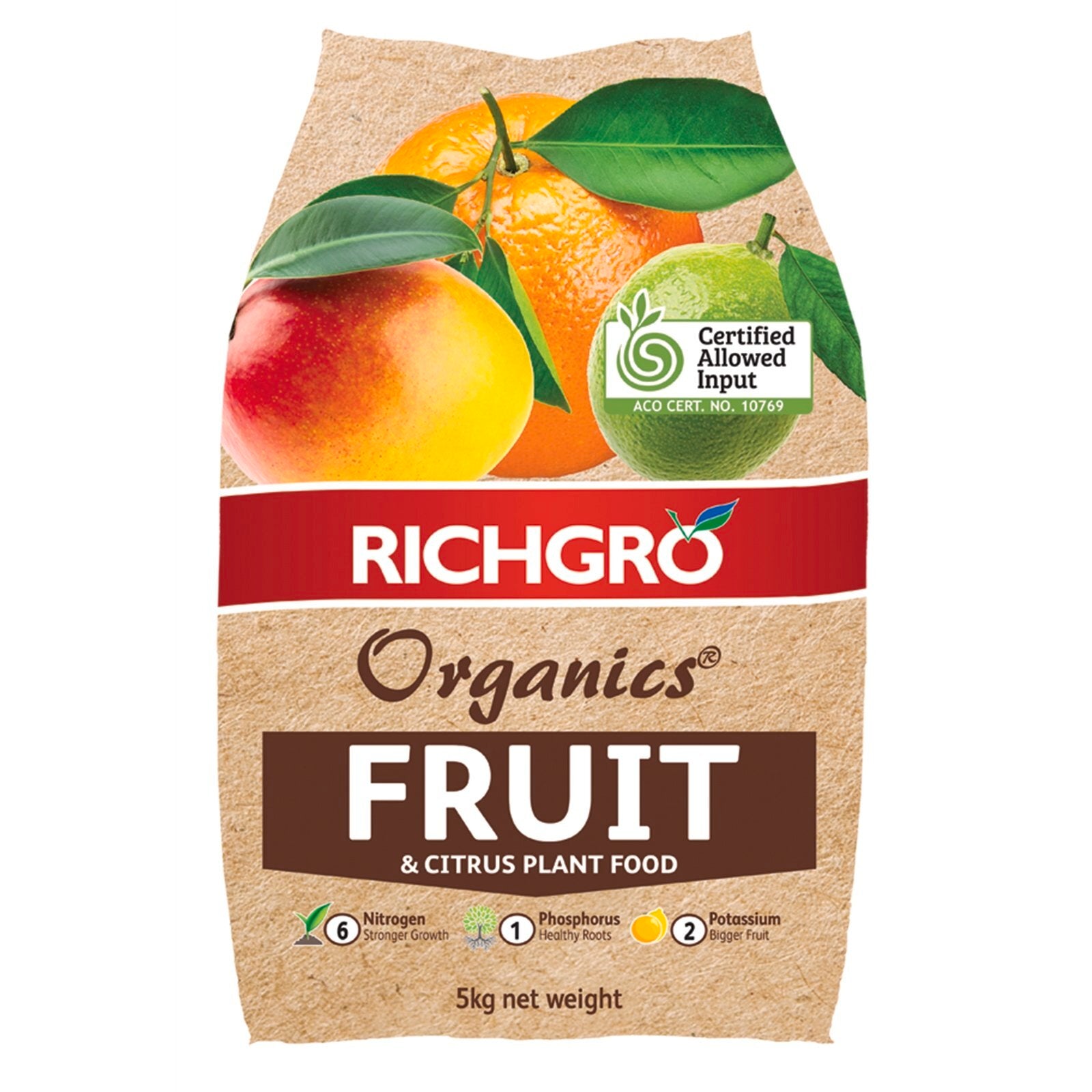 Richgro Organics Fruit & Citrus Plant Food 5kg NPK 6-1-2 Natural Fertiliser
