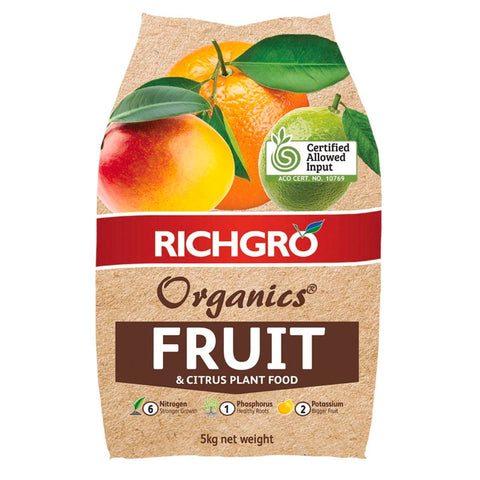 Richgro Organics Fruit & Citrus Plant Food 5kg NPK 6-1-2 Natural Fertiliser