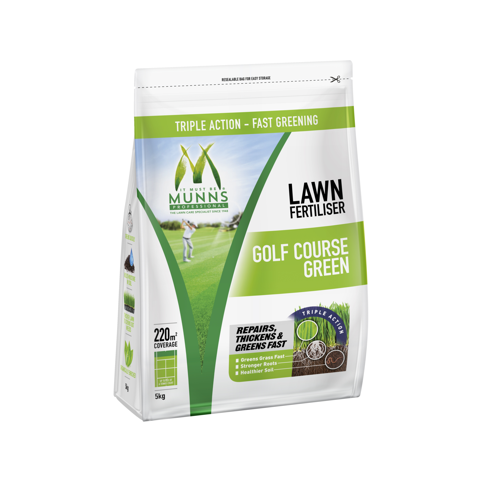 Munns Professional 5kg Golf Course Green Granular Lawn Fertiliser All Lawns