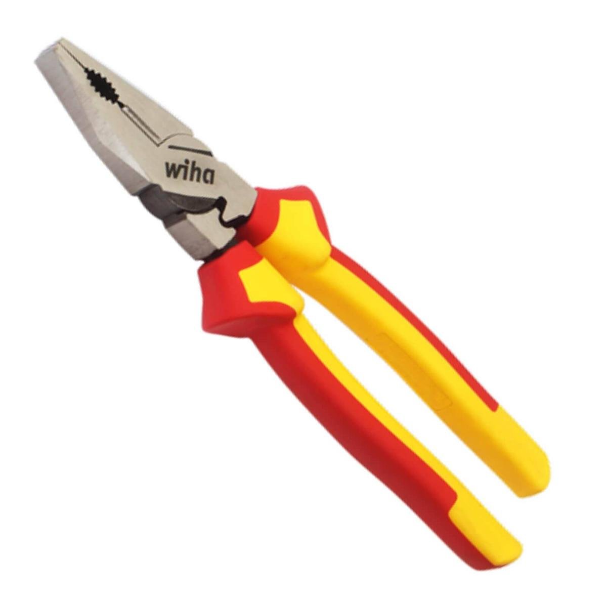 Wiha 220mm Combination Pliers - 1000V Insulated, C70 Steel, Built-In Cutter