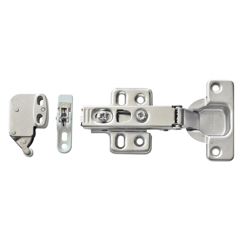 Kaboodle Push To Open Door Hinge - Nickel Plated 1 Pair for Handle-Less Cabinets