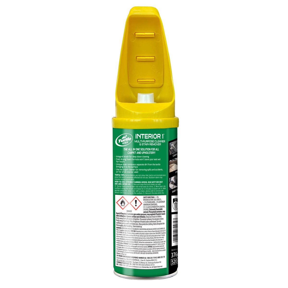 Turtle Wax Interior 1 Multipurpose Cleaner 400ml - Fast Drying Foam - Stain Remover - SuperSaverAU - view 2