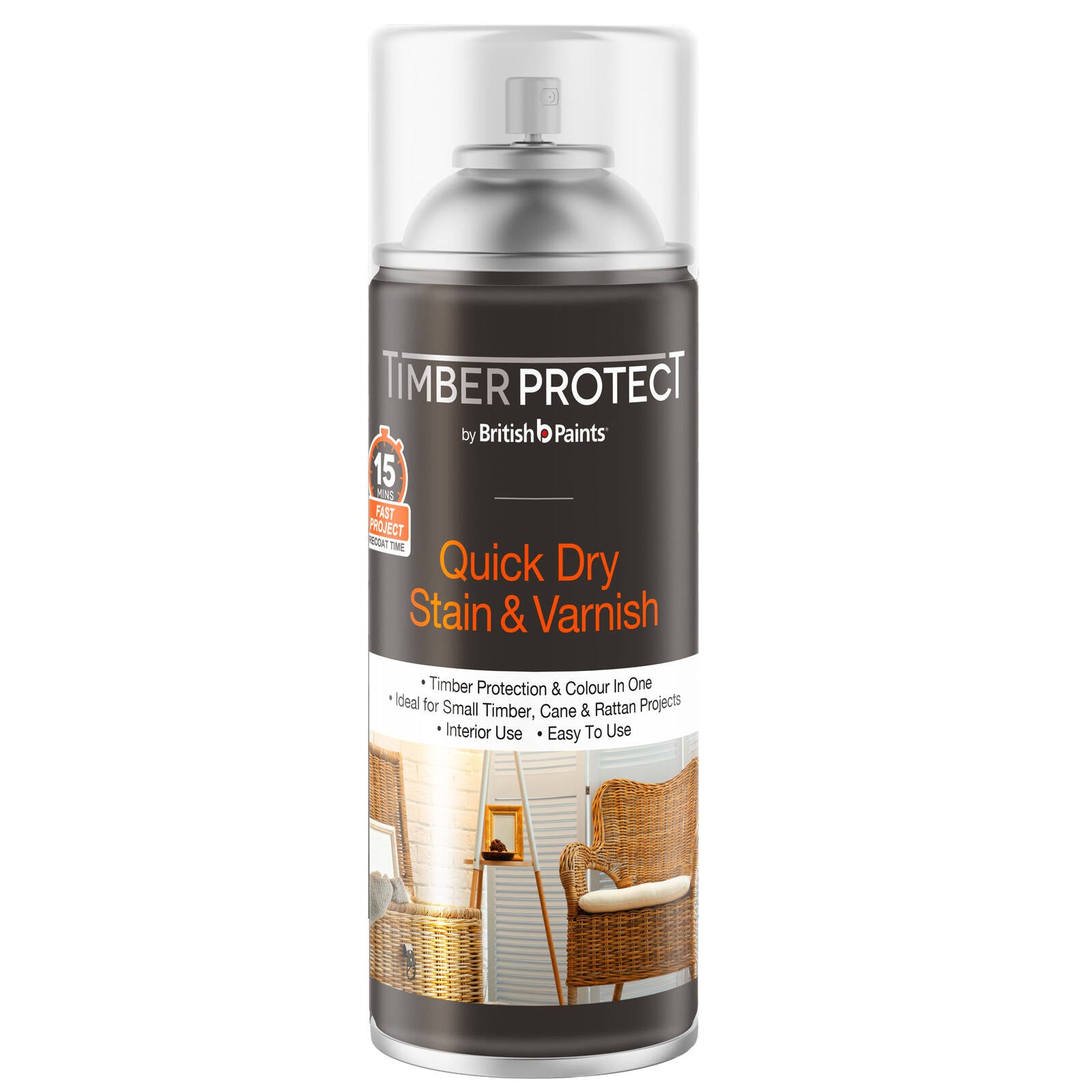 Timber Protect Quick Dry Interior Stain & Varnish 300g, Jarrah Satin
