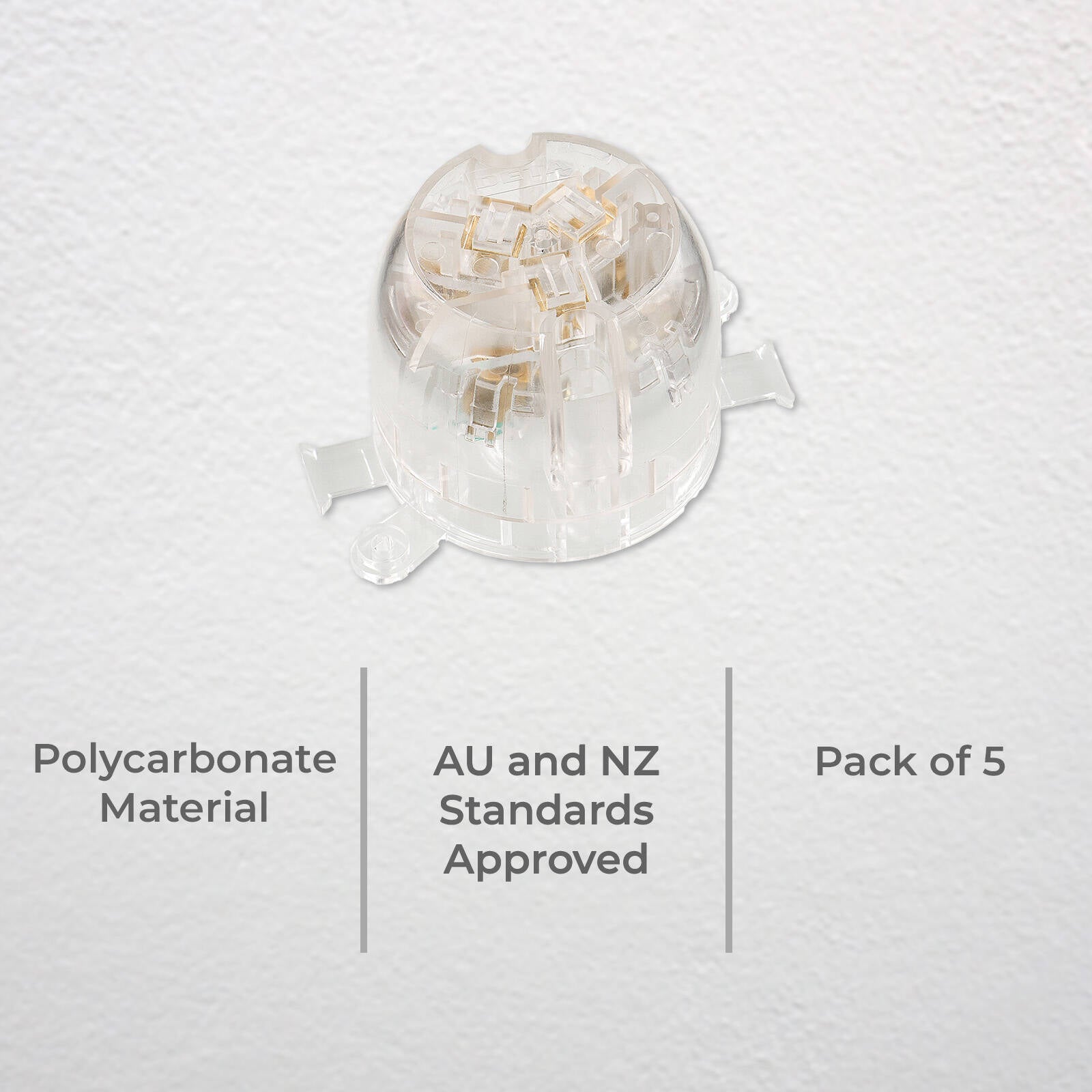 DETA Miniature Plug Base 250V 10A Clear - 5 Pack