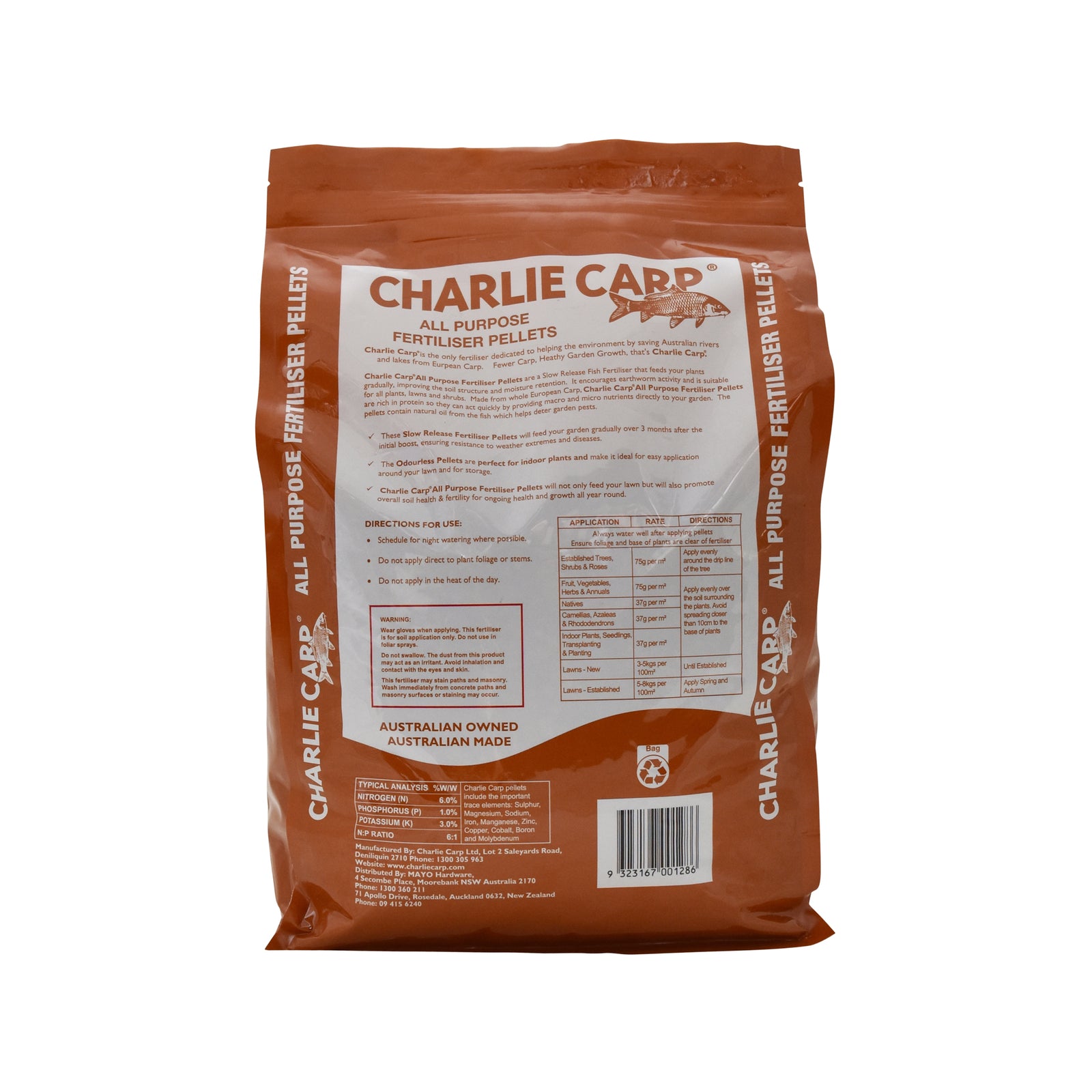 Charlie Carp All Purpose Fertiliser Pellets 5kg, Water Soluble, Safe for Vegetables