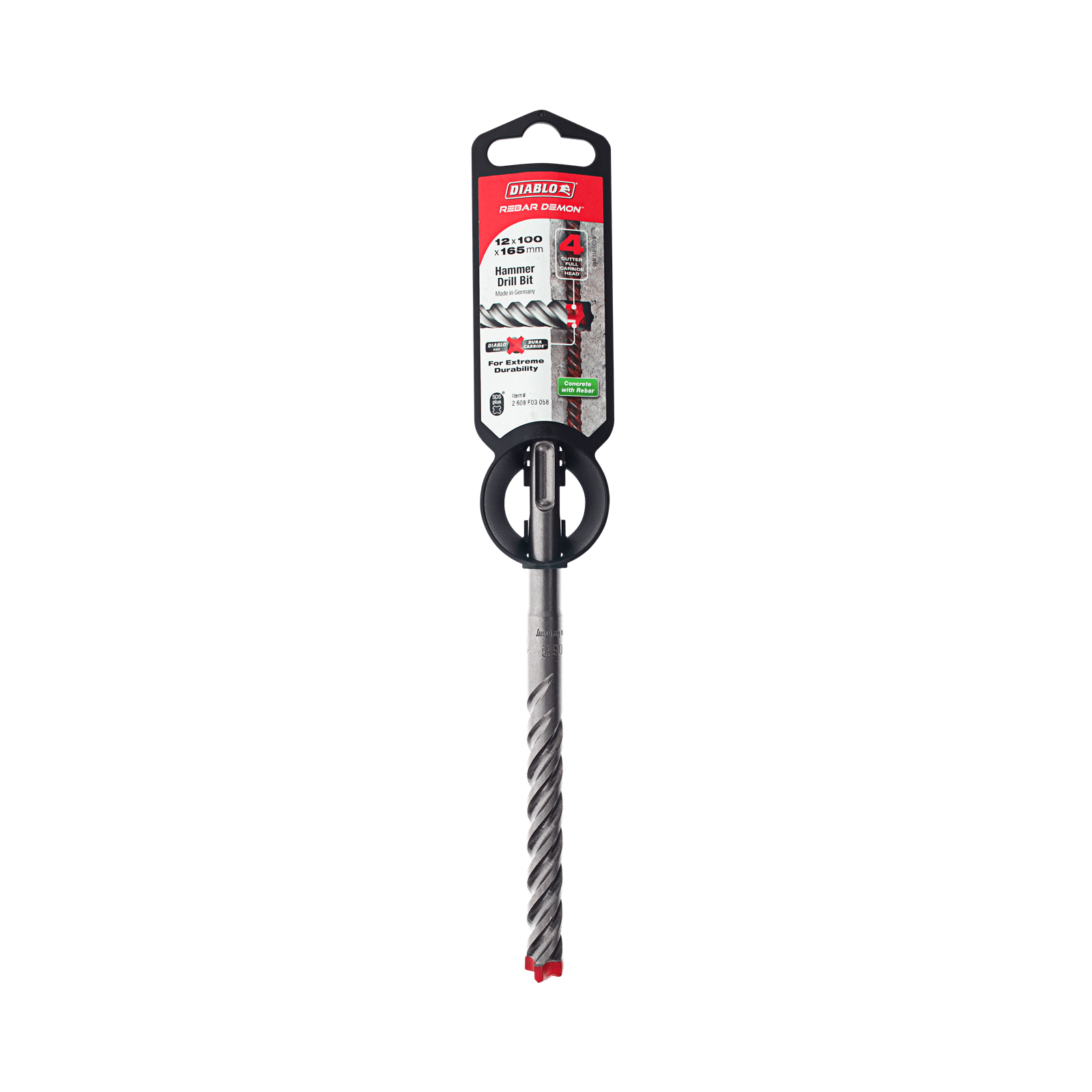 Diablo Rebar Demon 12 x 165mm SDS-Plus 4-Cutter Hammer Drill Bit